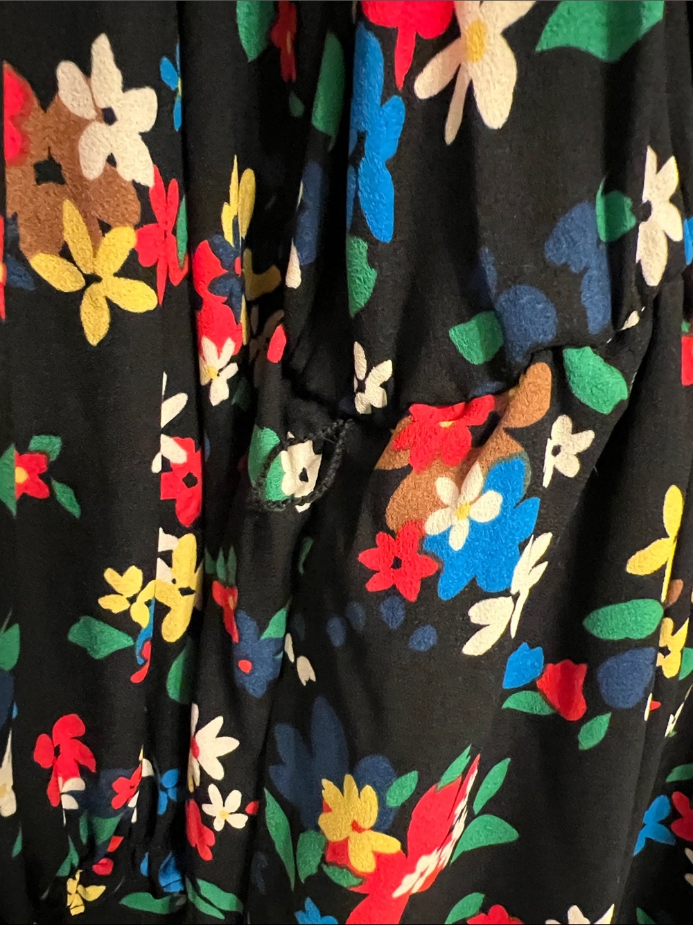 kate spade Black Floral Long-Sleeve Dress with Multicolor Flowers - Picture 2 of 3